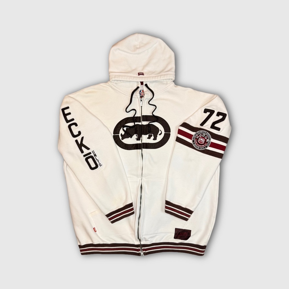 Ecko Unlimited Rhino Y2K Zip Up Hoodie - Men's - XL - White
